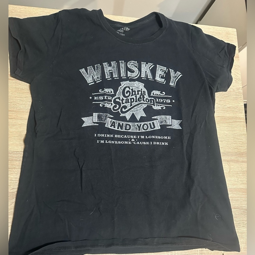 Chris Stapleton Womens Whiskey & You Black Concert T-Shirt‎ Large. 100% cotton.